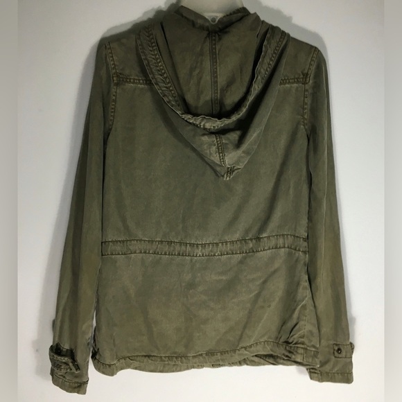 Max Jeans Olive Green Utility Hooded Jacket Size Extra Small - Picture 4 of 7